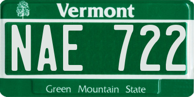 VT license plate NAE722