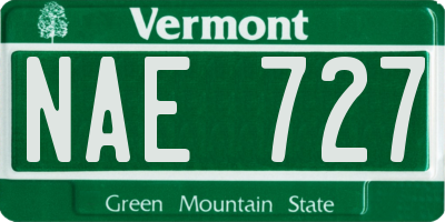 VT license plate NAE727