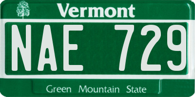 VT license plate NAE729