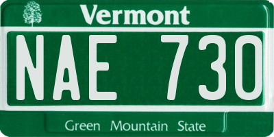 VT license plate NAE730
