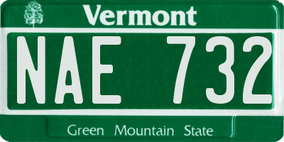 VT license plate NAE732