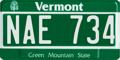 VT license plate NAE734