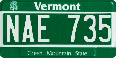 VT license plate NAE735