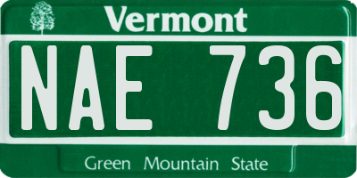 VT license plate NAE736