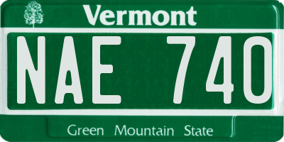 VT license plate NAE740