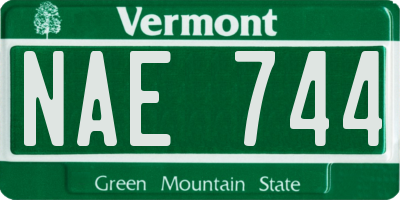 VT license plate NAE744
