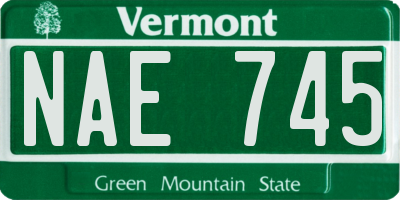 VT license plate NAE745