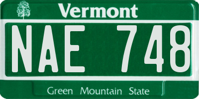 VT license plate NAE748