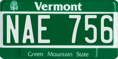 VT license plate NAE756