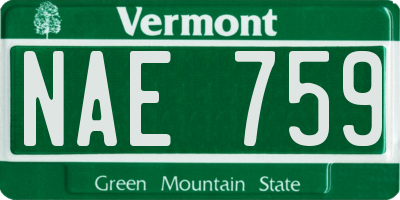 VT license plate NAE759