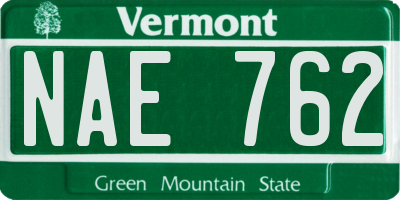 VT license plate NAE762