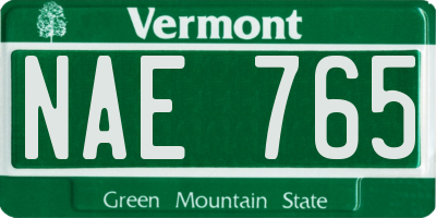 VT license plate NAE765