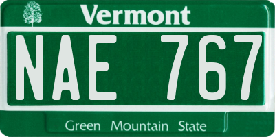 VT license plate NAE767