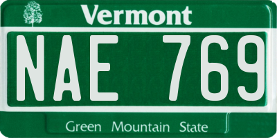 VT license plate NAE769
