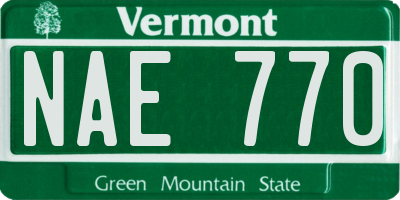 VT license plate NAE770
