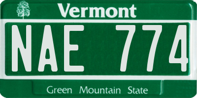 VT license plate NAE774