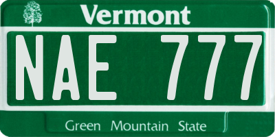 VT license plate NAE777