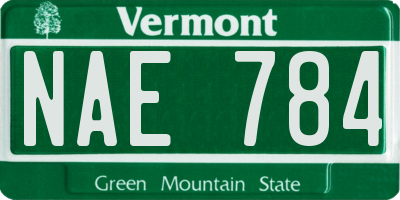 VT license plate NAE784