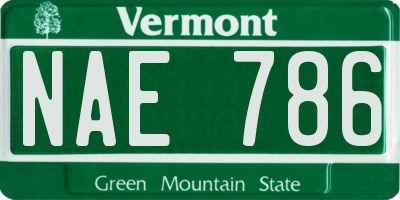 VT license plate NAE786