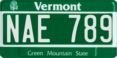 VT license plate NAE789