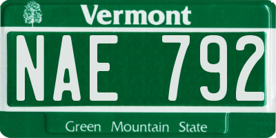 VT license plate NAE792