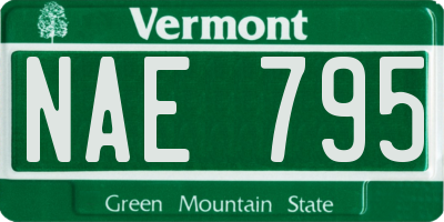 VT license plate NAE795