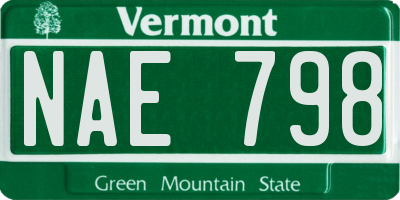 VT license plate NAE798