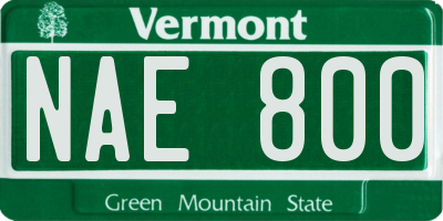 VT license plate NAE800