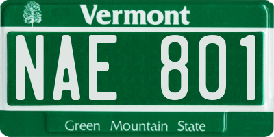 VT license plate NAE801