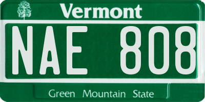 VT license plate NAE808