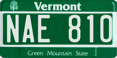 VT license plate NAE810