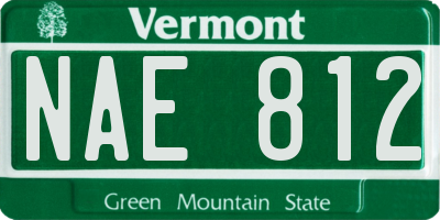 VT license plate NAE812