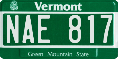 VT license plate NAE817