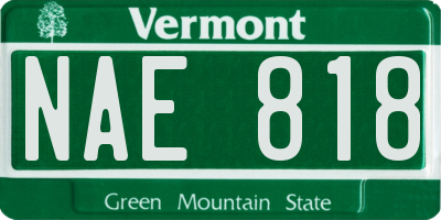 VT license plate NAE818