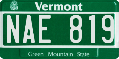 VT license plate NAE819