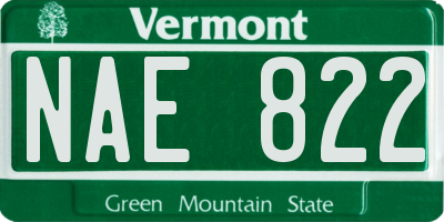 VT license plate NAE822