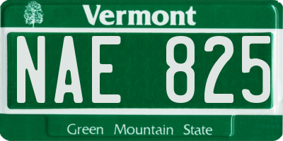 VT license plate NAE825