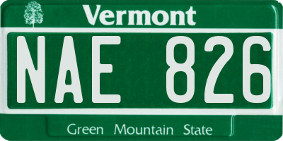 VT license plate NAE826
