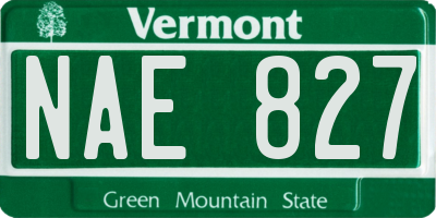 VT license plate NAE827