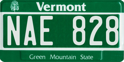 VT license plate NAE828