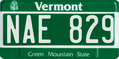 VT license plate NAE829
