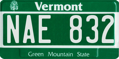 VT license plate NAE832