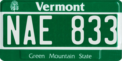 VT license plate NAE833