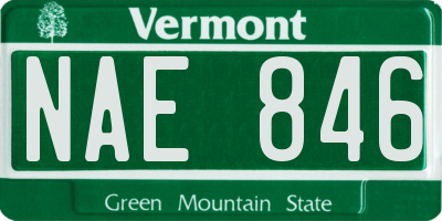 VT license plate NAE846