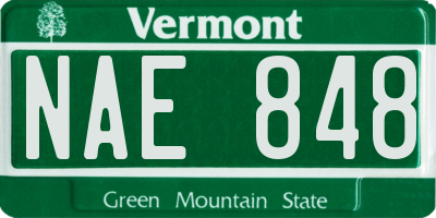 VT license plate NAE848