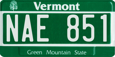 VT license plate NAE851