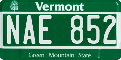 VT license plate NAE852