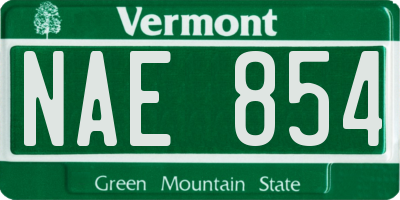 VT license plate NAE854