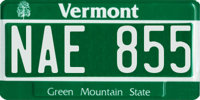 VT license plate NAE855