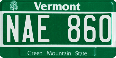 VT license plate NAE860